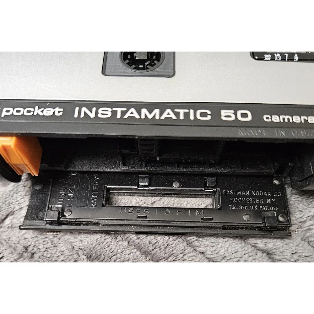 KODAK Pocket Instamatic 50 Camera UNTESTED! Made‎ In USA Black Silver